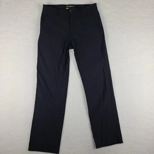 Eddie Bauer TraveX Pants Mens 32x32 Black Straight Performance Tech Golf Chino - Picture 1 of 15