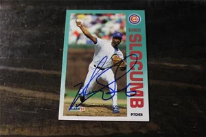 HEATHCLIFF SLOCUMB CHICAGO CUBS AUTOGRAPHED CARD - Picture 1 of 1