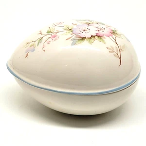 Sadler England Ceramic Egg Trinket Jewelry Box Floral Design - Picture 1 of 8