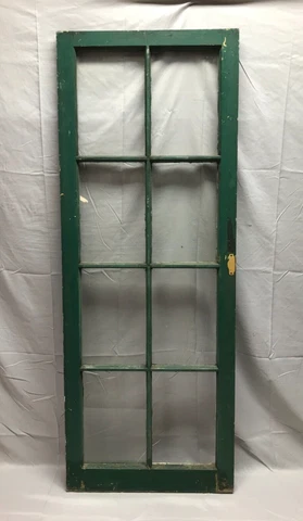 One Antique Single 8 Lite Glass Casement Window 20x54 VTG Green Old 659-23B Cover
