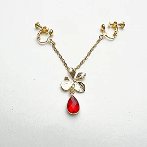 Lippenschmuck Vaginalclips nicht gebohrt sexy Anhänger Orchidee Gold Kristall - Bild 1 von 8