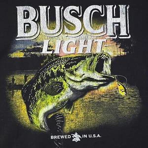 Camisa BUSCH LIGHT BEER ADULTO 2XL XXL NEGRA LUBINA PESCA CAZA INFORMAL PARA HOMBRE NUEVA CON ETIQUETAS - Imagen 1 de 13