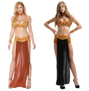 4PCS Womens Princess Leia Slave Bikini Costume Star Cosplay Dress Egyptian - Picture 1 of 18