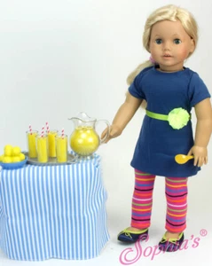 DOLL KNIT DRESS AND LEGGINS - fits AMERICAN GIRL doll AND MOST 18" DOLLS - Picture 1 of 2