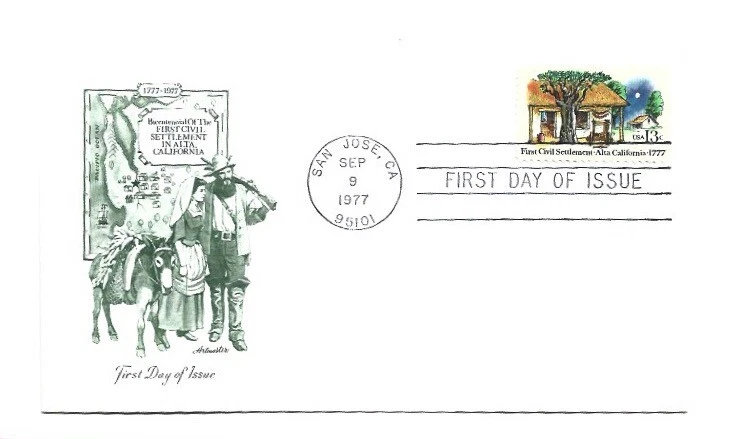 1725 First Civil Settlement in Alta California Artmaster FDC - Image 1 of 1
