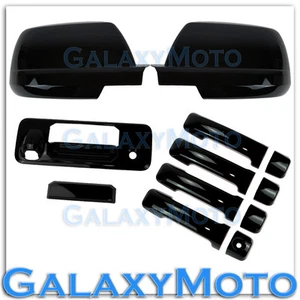 14-16 TOYOTA TUNDRA CREWMAX Black Mirror+4 Door Handle+Tailgate+Camera Hol Cover - Picture 1 of 1