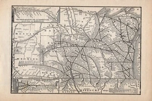 1910 The Northwestern Line Vintage Railroad Map 1384 - Picture 1 of 1