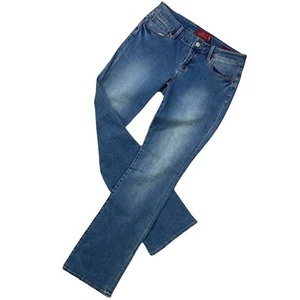 Jeans donna taglio stivaletto Lucky Brand Leyla taglia 8 (30x32) blu medio lavaggio elasticizzato - Foto 1 di 10