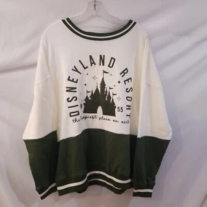 Gr. L MÄNGEL Walt Disneyland Resort Pullover grün 1955 bestickt Happiest Place - Bild 1 von 13