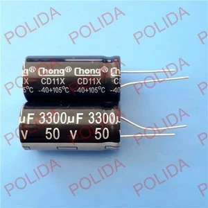 5 PZ CHONG CONDENSATORE ELETTROLITICO 18*35 mm 3300UF50V/50V3300UF - Foto 1 di 1