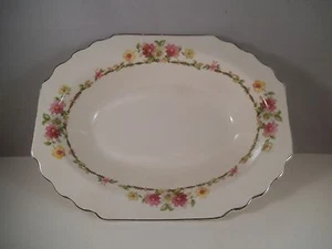Vintage WS George Oval Vegetable Bowl Dish Pink Flowers - Picture 1 of 5