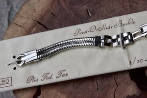 JB Champion malla serpiente 12K blanco relleno oro damas 1 orificio correa reloj vintage - Imagen 1 de 6