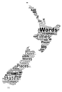 word art picture personalised gift present keepsake new zealand Places Map - Picture 1 of 1