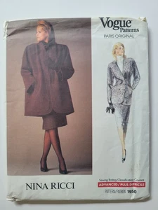 B38 Vogue Paris Original 80s Sewing Pattern by Ricci, Coat, Jacket, Skirt 1950 - Picture 1 of 6