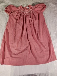 Vintage Orient Express Dress Check Sundress 6 Smocked Cotton Hk Cottagecore  - Picture 1 of 9