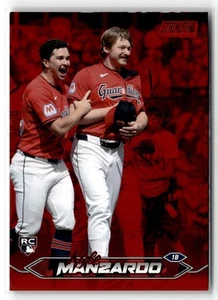 2024 Topps Stadium Kyle Manzardo #160 Red Foil RC Guardians - Picture 1 of 2