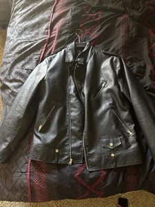 Inc International Concepts Women's Faux Leather Moto Jacket , Black Sz-L  NWOT - Picture 1 of 7