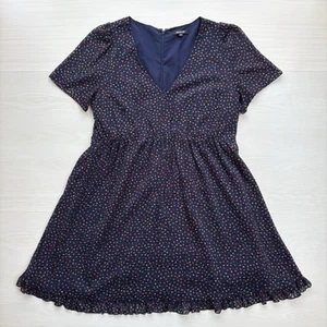 Vestido para mujer Madewel 8 azul marino manga acampanada volantes dobladillo arco iris caprichoso - Imagen 1 de 11