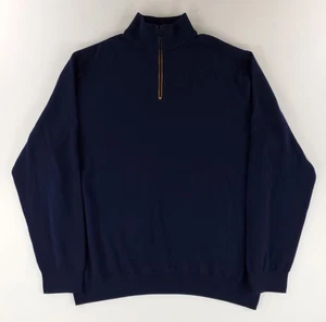 Polo Golf Ralph Lauren 1/4 Zip 100% Merinowolle Pullover Navy Blau Herren XXL - Bild 1 von 6