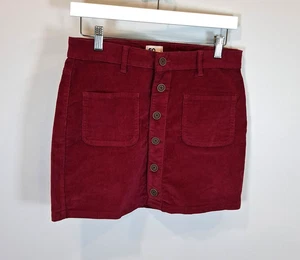 So Corduroy Skirt Burgundy Girls Sz 16 Y2K Pockets Dark Academia Preppy Twee - Picture 1 of 7