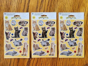 LOT OF 3 PACKS American Greetings Stickety-Doo-Da Kittens Cats Sticker Sheets - Picture 1 of 2