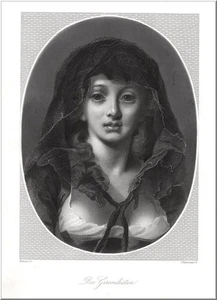 Die Girondistin. Stahlstich, von Eulenstein um 1850 - Bild 1 von 2