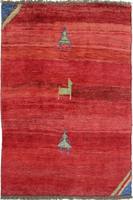 Original Persian Carpet Gabbeh Ghashghai Oriental Rug 146 CM X 100 Old Natural - Image 1 of 4