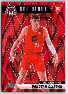 2024-25 Panini Mosaic Donovan Clingan Red Seismic /299 NBA Debut Trail Blazers - Picture 1 of 10
