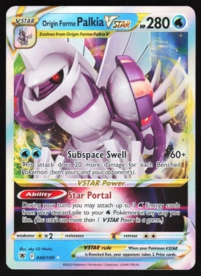 Origin Forme Palkia VSTAR 040/189 Pokemon SWSH10: Astral Radiance Ultra Rare NM - Image 1 of 2