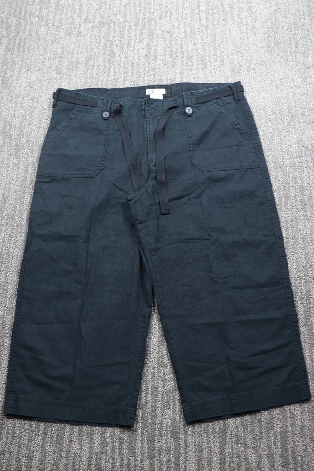 Faded Glory Vintage Linen Blend Capri Pants Belted Straight Leg Women's 18 - Image 1 of 4