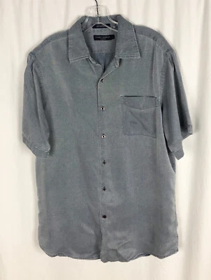 Camisa de manga corta Daniel Cremieux gris seda algodón L para hombre Foto 1 de 4