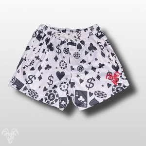 Casino Themed Mesh Gym Shorts - 5 inch inseam shorts / graphic shorts - Picture 1 of 5