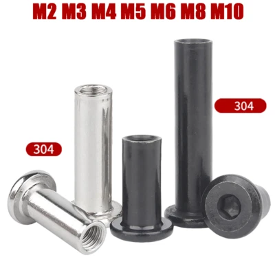 Hülsenmuttern M2 M3 M4 M5 M6 M8 M10 Mit Flachkopf Innensechskant Edelstahl V2A - Bild 1 von 4