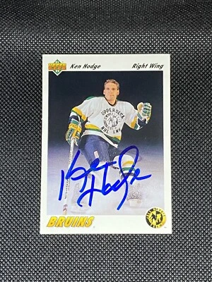 Ken Hodge 1991-92 Upper Deck #41 Boston Bruins NHL Signed Auto Autographed Card - Image 1 of 3