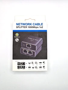 Network Cable Splitter Ethernet 1000Mbps 1 x 2 New in Box Includes USB C Cable - Picture 1 of 6