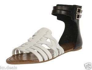 JESSICA SIMPSON RUMORRE BLACK WHITE OPEN TOE ANKLE STRAP SANDAL MULTISIZE AS165 - Picture 1 of 5