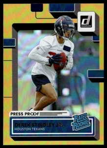 2022 Donruss Gold Holo Press Proof Derek Stingley Jr. Rookie Houston Texans #351 - Picture 1 of 2