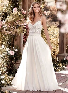 Rebecca Ingram Wedding Dress Model 8RN454 Size 6 Maggie Bridal - Picture 1 of 14