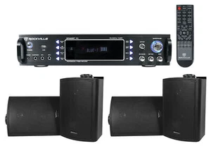 Rockville 1000w Home Theater Bluetooth Receiver+(4) Speakers w/Swivel Brackets - Picture 1 of 12