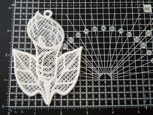 Large White Flower Guipure Lace,Applique,Wedding-Calla Lily Motif - 10 x 8 cm - Picture 1 of 2