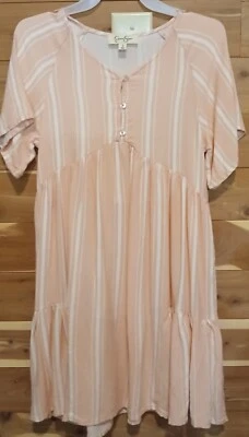 Jessica Simpson Girls coral striped dress size 10 - Image 1 of 4