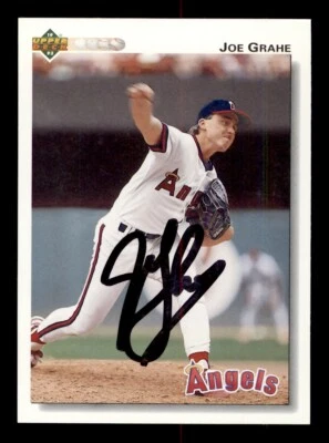 SIGNED 1992 UPEPR DECK #542 JOE GRAHE AUTOGRAPH ANGELS  - Image 1 of 2