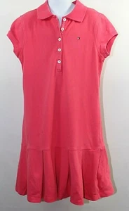 Tommy Hilfiger rosa Poloshirt Kleid Faltenrock kurze Ärmel Mädchen M 8 10 - Bild 1 von 6