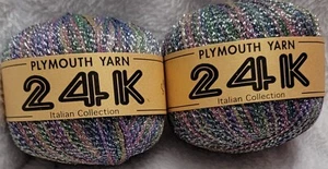 Neu selten Posten 2 Knäuel Plymouth Garn 24K Regenbogen mehrfarbig #467 187 Yard 50 g - Bild 1 von 3