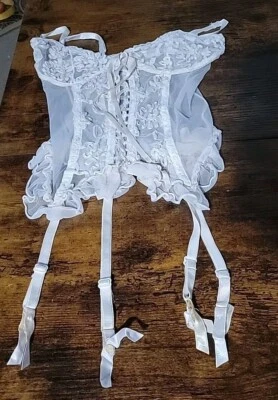 Vintage Women's Bustier White Lace Bralette Size M - Image 1 of 2