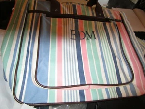 Pottery Barn Teen stripe  tote bag mono EDM New without tags - Picture 1 of 3