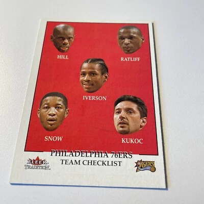 Allen Iverson 2001 Fleer Tradition Philadelphia 76ers Team Checklist Card #291 - Image 1 of 2