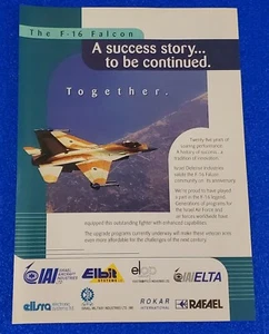1999 ISRAEL DEFENSE INDUSTRIES F-16/USA 25th ANNIVERSARY CELEBRATORY PRINT AD - Picture 1 of 1