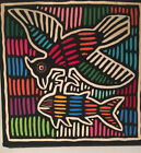 16? X 16.5? Molas Fish & Birds Reverse Appliqu Panamanian Cuna Tapestry