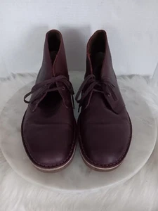 Clarks Bushacre Men's Size 10 Desert Boots Leather Burgundy 15522  - Picture 1 of 16